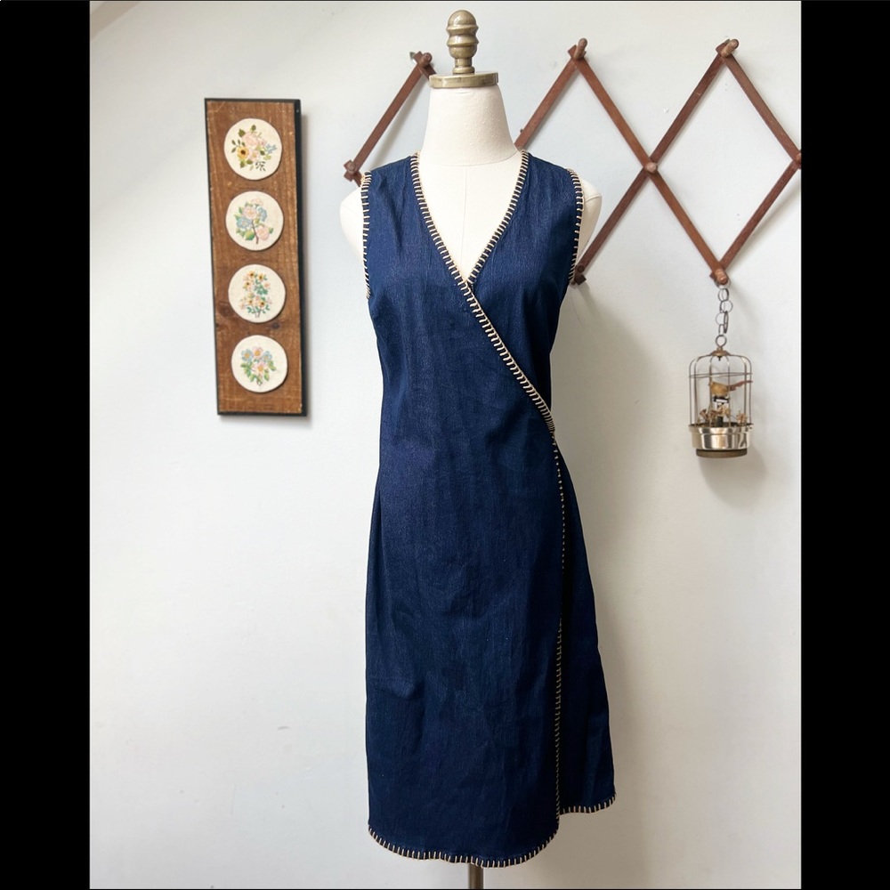 Y2K Denim Wrap Dress